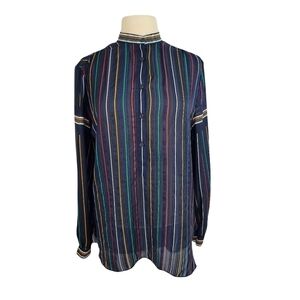 Rag & Bone Blue Striped Tunic Blouse